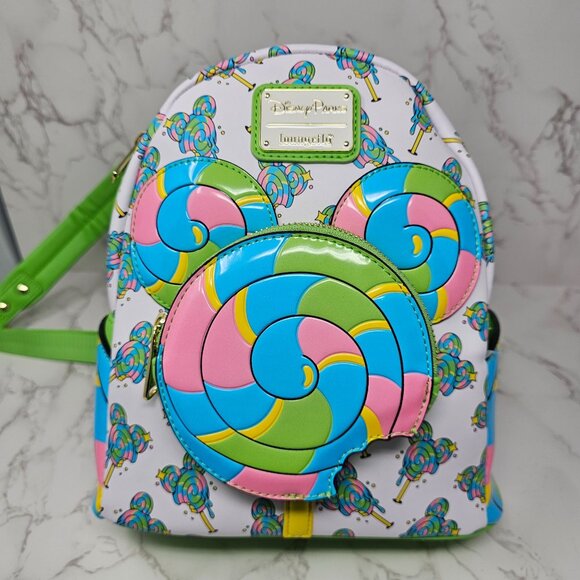 NWT Loungefly Disney Parks Disney Eats Lollipop Collection Mini Backpack - Picture 2 of 7